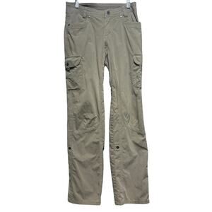 Kuhl Womens Hiking Pants Size 4 Regular Tan Cargo Roll Up Outdoor Utility Travel